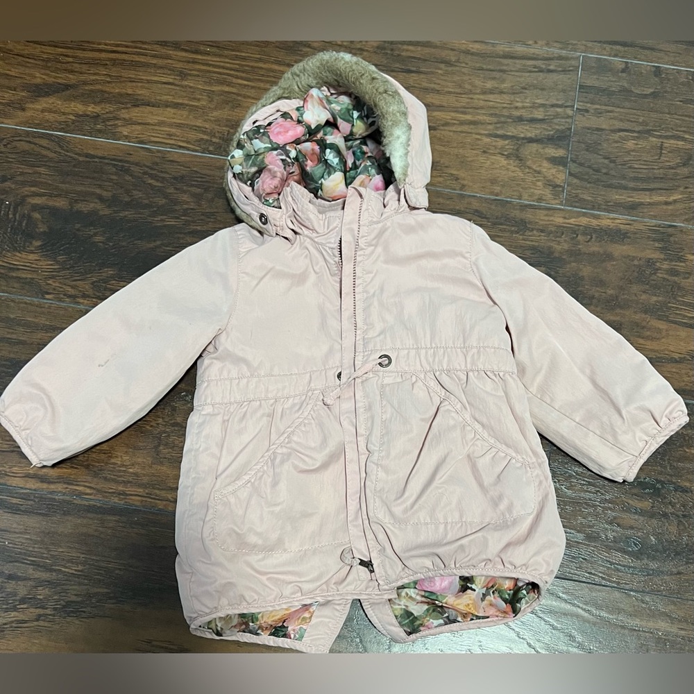 Pink H&M toddler twill parka
